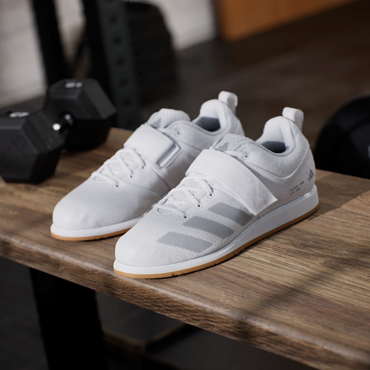 Adidas Women's Powerlift 5 Weightlifting Shoes - Cloud White / Halo Silver / Core Black - Image 5