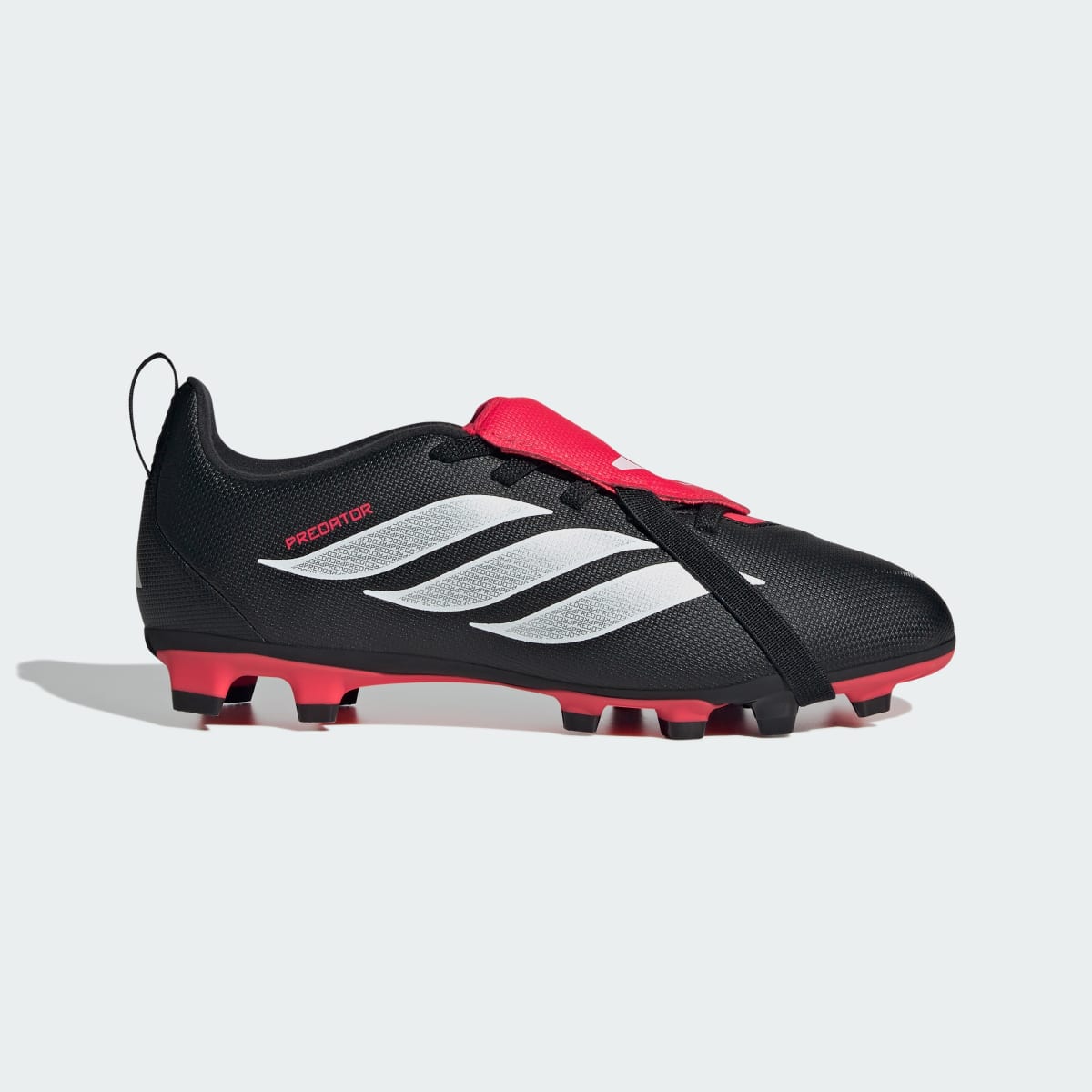 Adidas Kids' Predator Club Fold-Over Tongue Elastic Laces Firm Ground/Multi Ground Soccer Cleats Kids - Core Black / Cloud White / Lucid Red - Image 2
