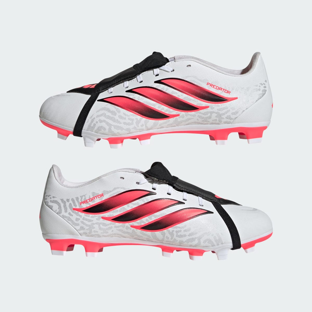 Adidas Women's Predator Club Fold-Over Tongue Firm Ground/Multi Ground Soccer Cleats - Cloud White / Solar Turbo / Core Black - Image 8