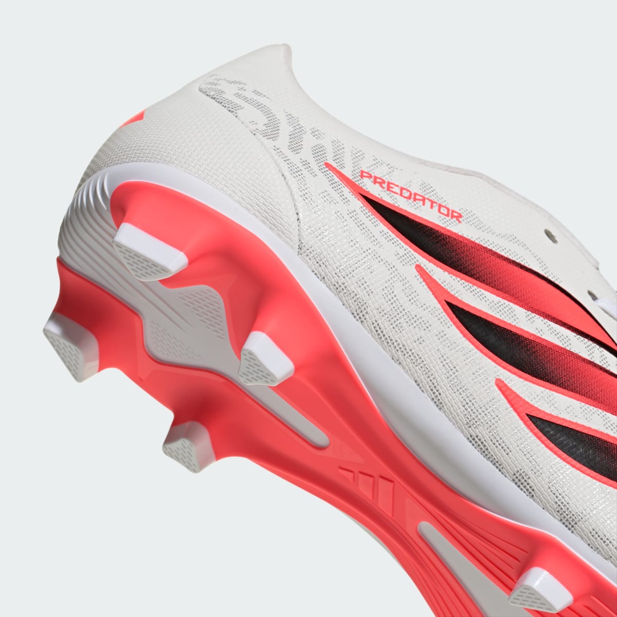 Adidas Women's Predator Club Fold-Over Tongue Firm Ground/Multi Ground Soccer Cleats - Cloud White / Solar Turbo / Core Black - Image 9