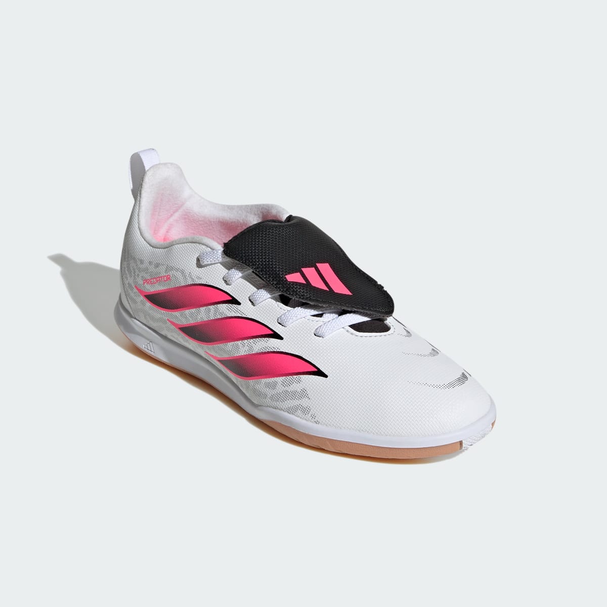 Adidas Kids' Predator Club Fold-Over Tongue Indoor Soccer Cleats Kids - Cloud White / Solar Turbo / Core Black - Image 5