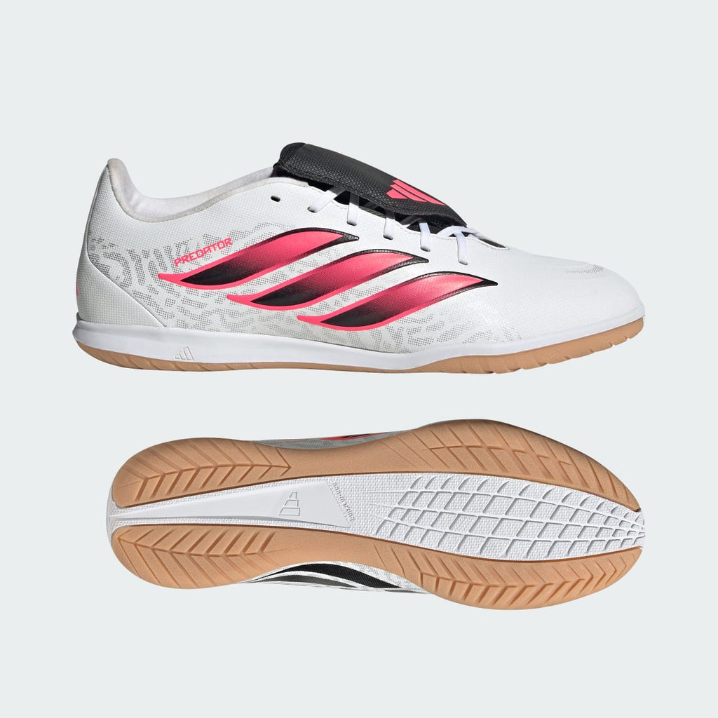 Adidas Women's Predator Club Sala Fold-Over Tongue Indoor Soccer Cleats - Cloud White / Solar Turbo / Core Black - Image 1