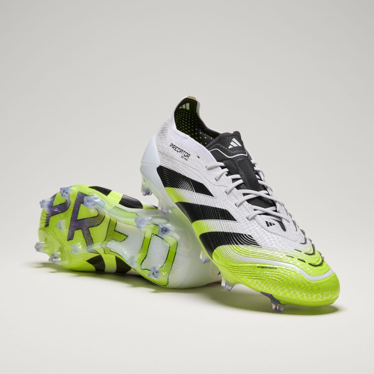 Adidas Men's Predator Elite Firm Ground Cleats - Cloud White / Core Black / Lucid Lemon - Image 1