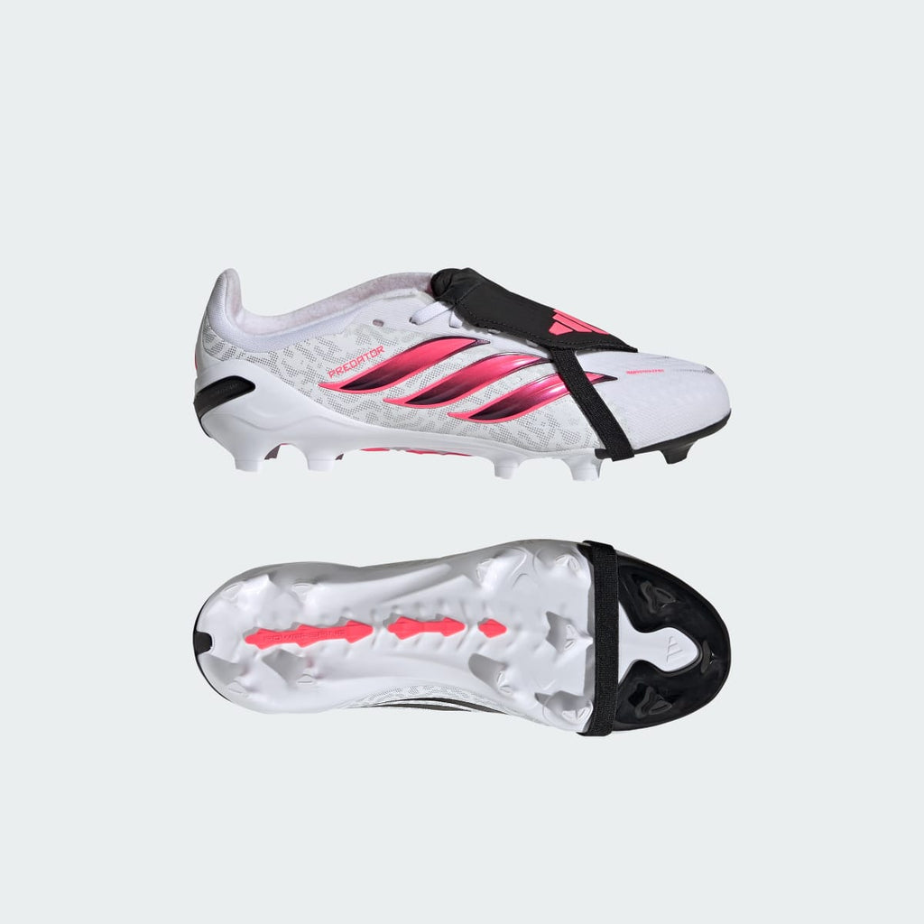 Adidas Kids' Predator Elite Fold-Over Tongue Firm Ground Soccer Cleats Kids - Cloud White / Solar Turbo / Core Black - Image 1