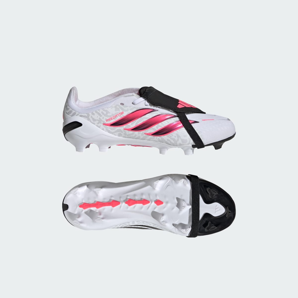 Adidas Kids' Predator Elite Fold-Over Tongue Firm Ground Soccer Cleats Kids - Cloud White / Solar Turbo / Core Black - Image 1