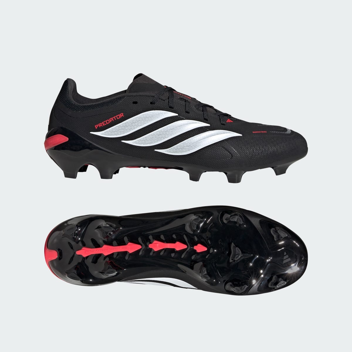 Adidas Women's Predator League Firm Ground Soccer Cleats - Core Black / Cloud White / Lucid Red - Image 1