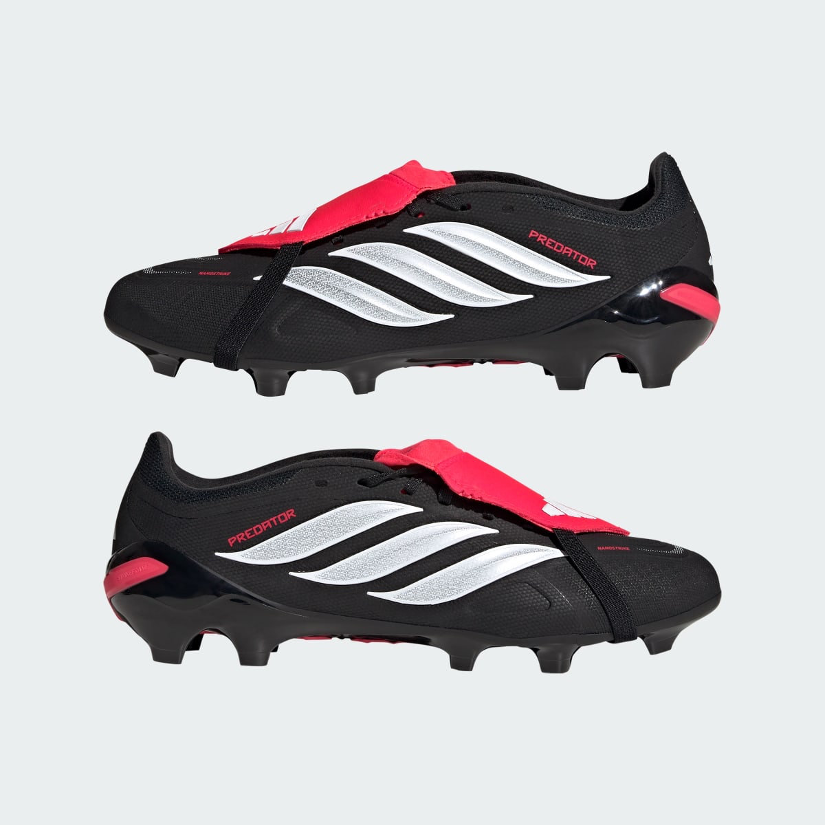Adidas Women's Predator League Fold-Over Tongue Firm Ground Soccer Cleats - Core Black / Cloud White / Lucid Red - Image 8