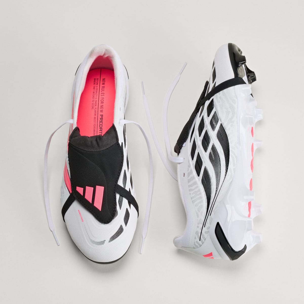 Adidas Women's Predator League Fold-Over Tongue Firm Ground Soccer Cleats - Cloud White / Solar Turbo / Core Black - Image 4