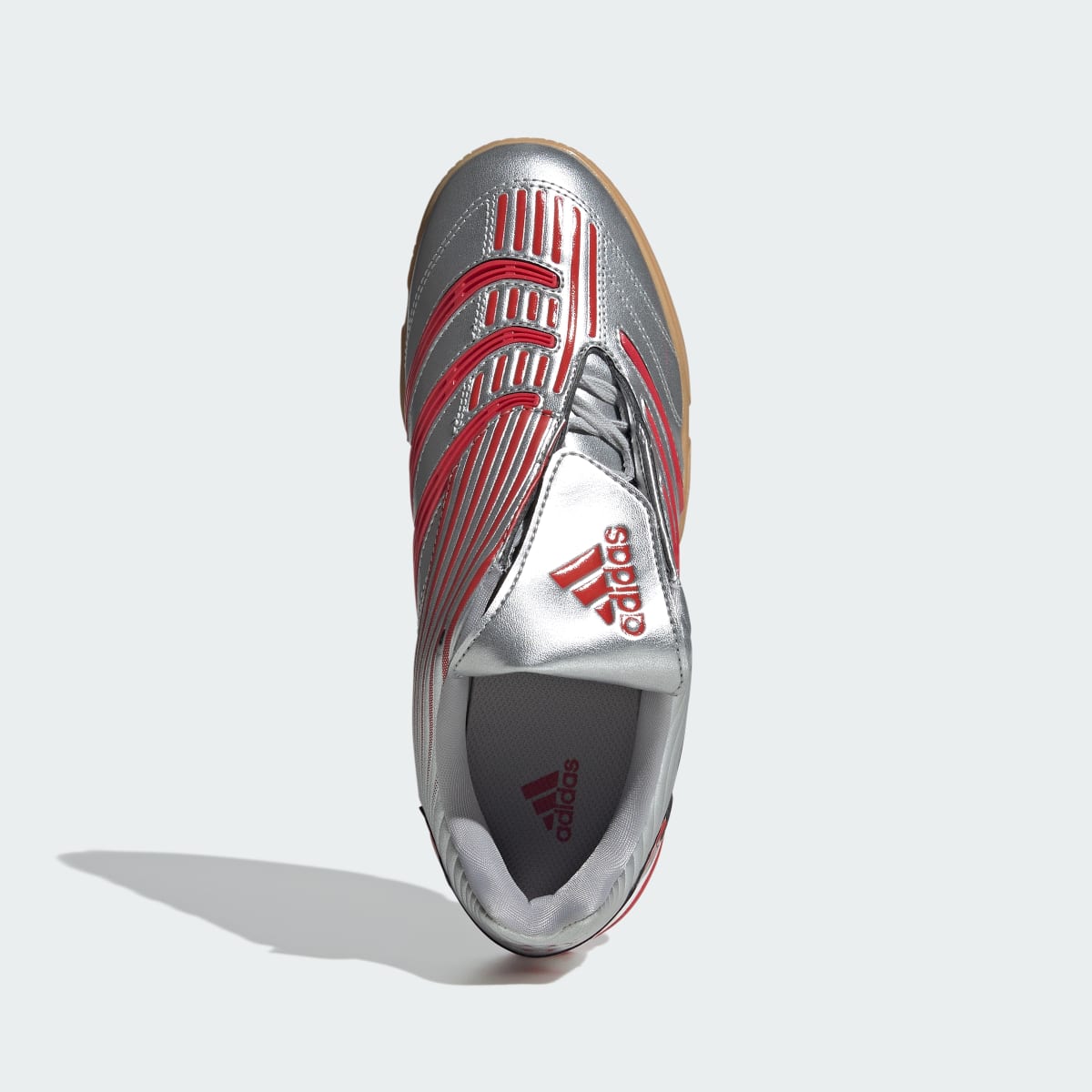 Adidas Women's Predator Sala Shoes - Silver Metallic / Better Scarlet / Grey Two - Image 2
