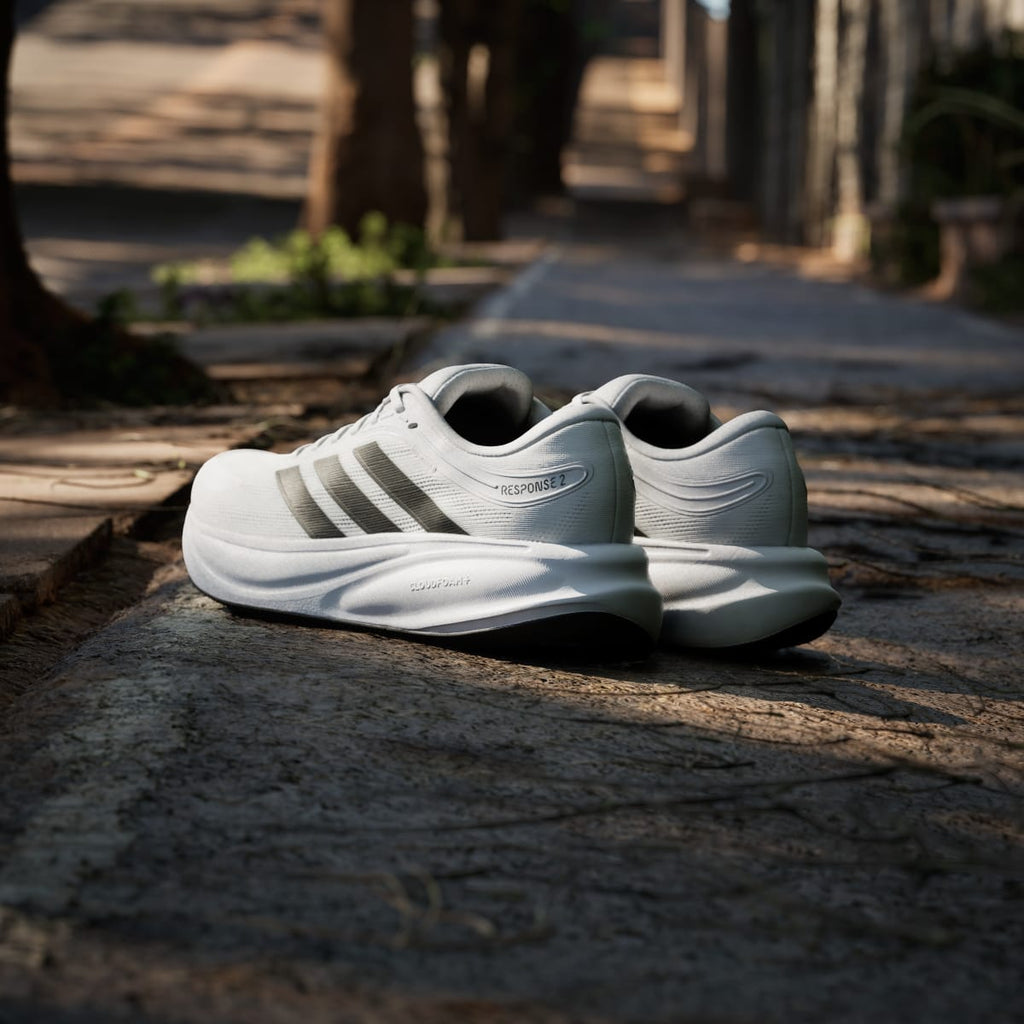 Adidas Men's RESPONSE 2 RUNNING SHOES - Cloud White / Core Black / Iron Metallic - Image 6