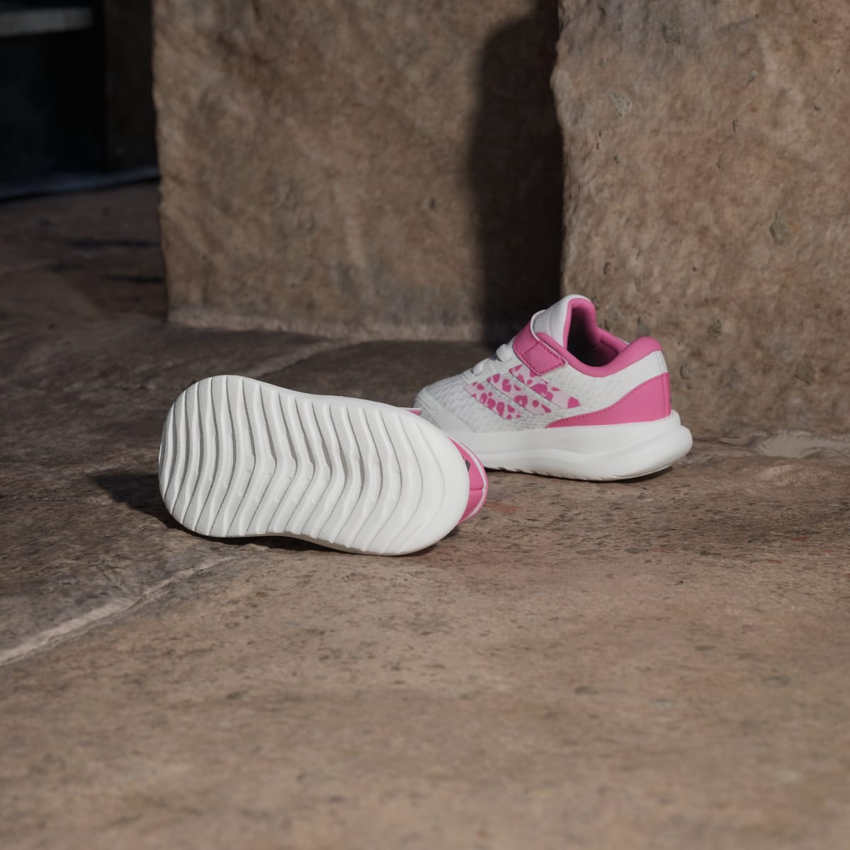 Adidas Kids' RUNFALCON 6 INFANT SHOES - Core White / Distilled Pink / Pink Fusion - Image 4