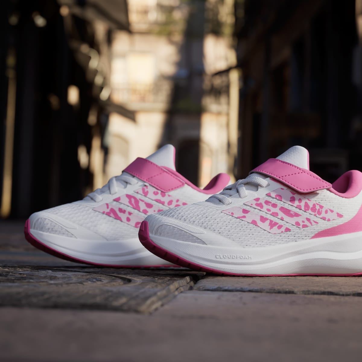 Adidas Kids' RUNFALCON 6 SHOES CHILDREN - Core White / Distilled Pink / Pink Fusion - Image 9