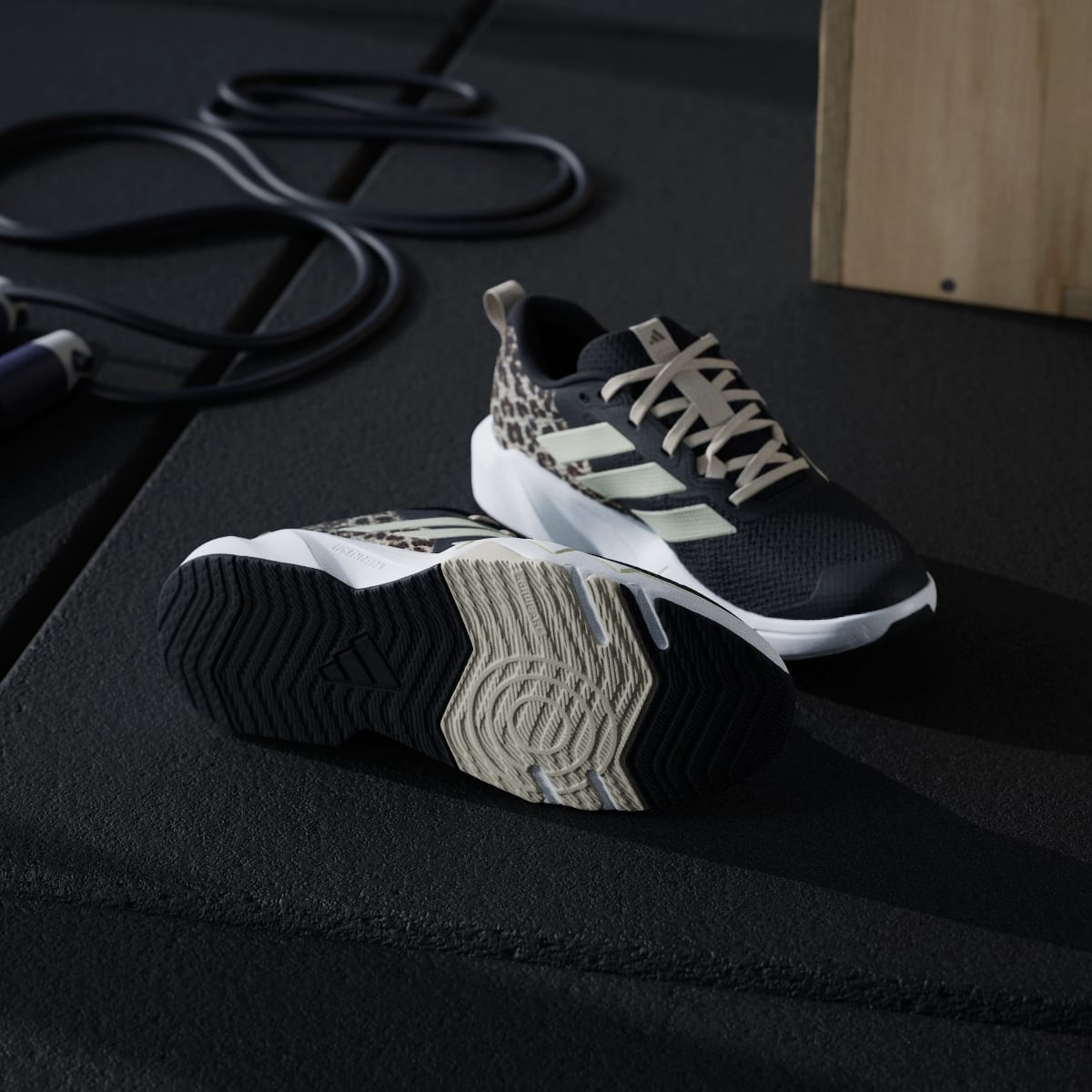 Adidas Women's Rapidmove Go Training Sneakers - Core Black / Ice Gold Met. / Crystal Linen - Image 3