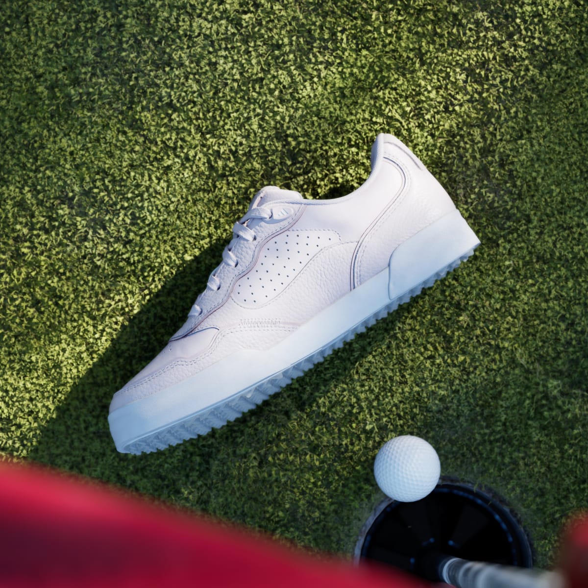 Adidas Women's Retrocross 25 Spikeless Golf Shoes - Almost Pink / Cloud White / Off White - Image 7
