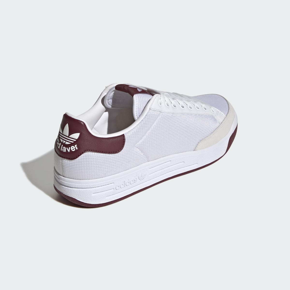Adidas Men's Rod Laver Shoes - Cloud White / Cloud White / Maroon - Image 5
