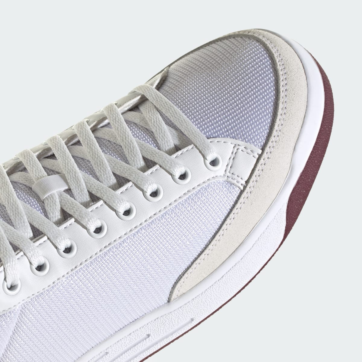 Adidas Men's Rod Laver Shoes - Cloud White / Cloud White / Maroon - Image 8