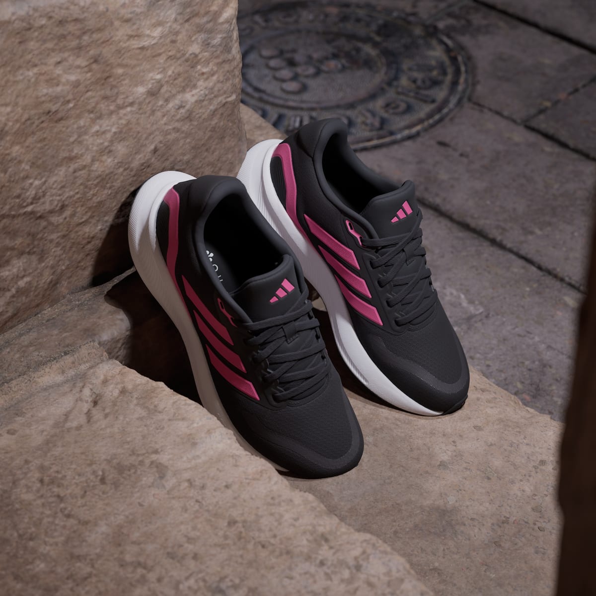 Adidas Women's Runfalcon 5 Running Shoes - Core Black / Pink Fusion / Cloud White - Image 5