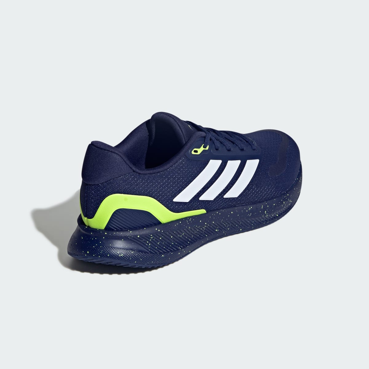 Adidas Men's Runfalcon 5 Running Shoes - Dark Blue / Cloud White / Hi-Res Yellow - Image 5