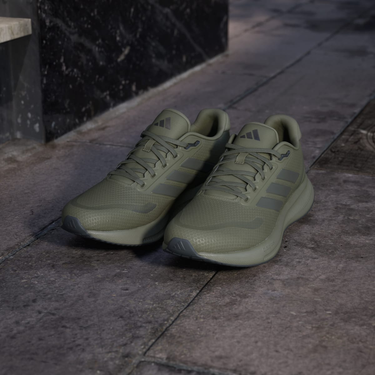 Adidas Men's Runfalcon 5 Running Shoes - Olive Strata / Shadow Olive / Core Black - Image 8