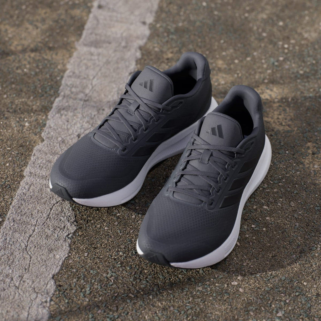 Adidas Men's Runfalcon 5 Running Shoes - Grey Six / Core Black / Cloud White - Image 5