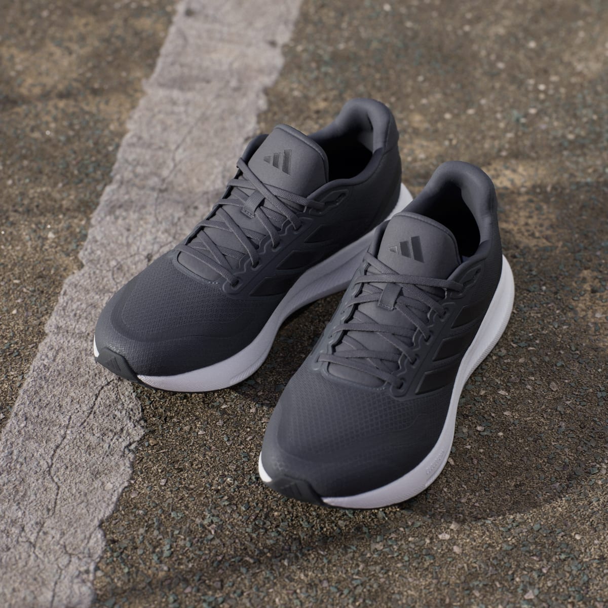Adidas Men's Runfalcon 5 Running Shoes - Grey Six / Core Black / Cloud White - Image 5