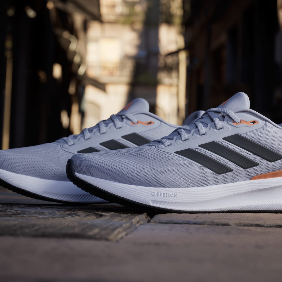 Adidas Men's Runfalcon 5 Running Shoes - Halo Silver / Core Black / Dusky Orange - Image 9