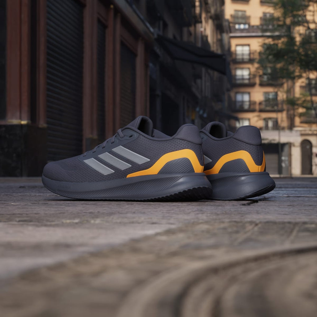 Adidas Men's Runfalcon 5 Running Shoes - Aurora Onix / Iron Metallic / Lucid Tangerine - Image 6