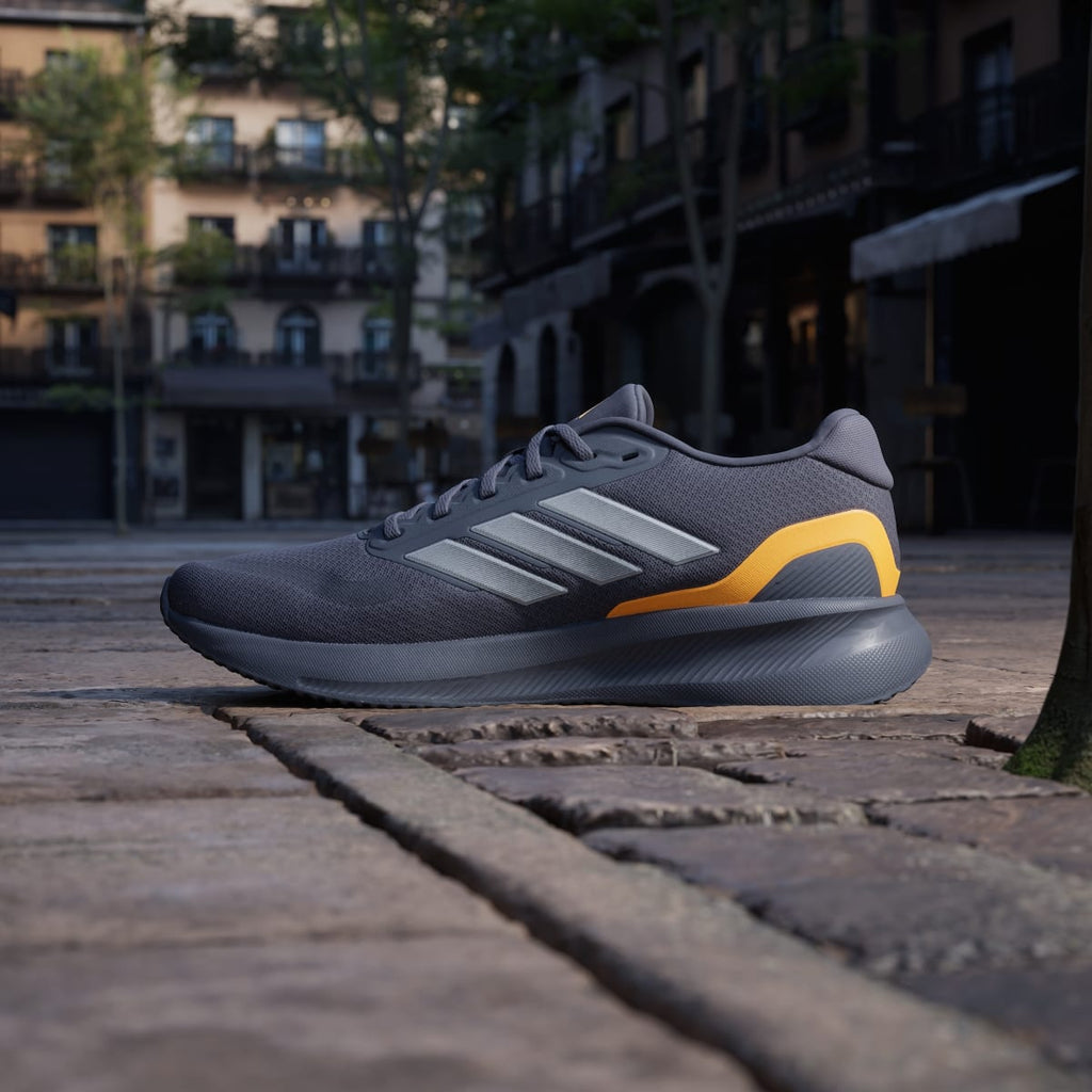 Adidas Men's Runfalcon 5 Running Shoes - Aurora Onix / Iron Metallic / Lucid Tangerine - Image 7