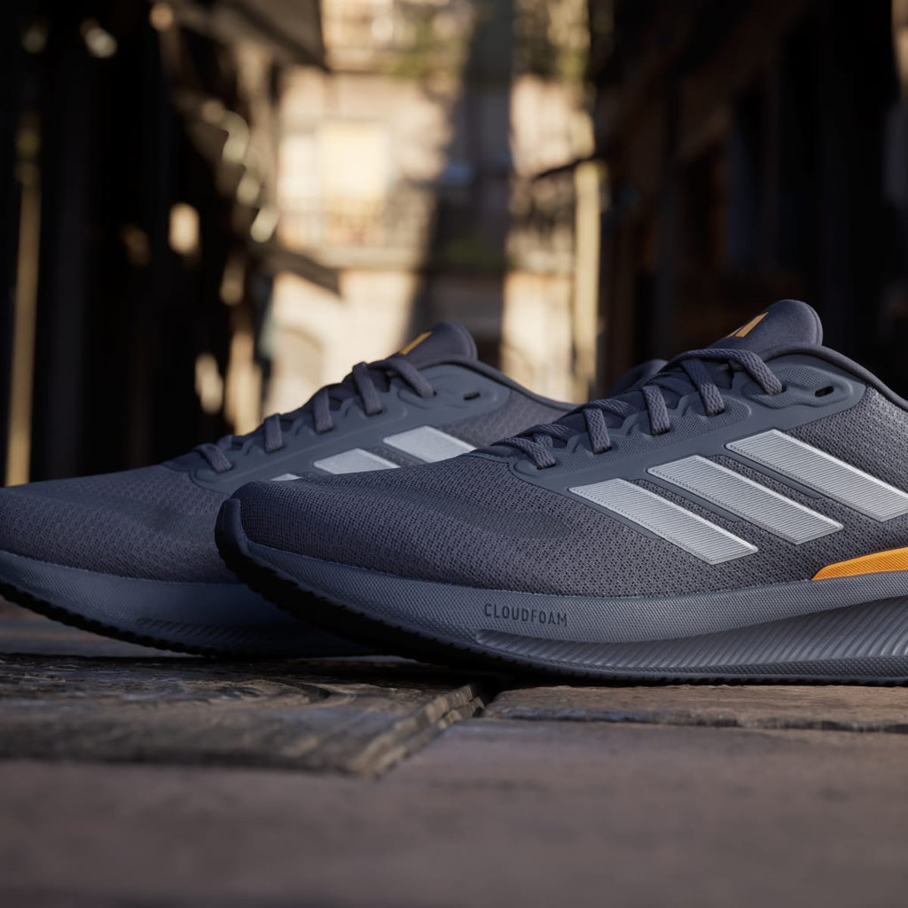 Adidas Men's Runfalcon 5 Running Shoes - Aurora Onix / Iron Metallic / Lucid Tangerine - Image 9