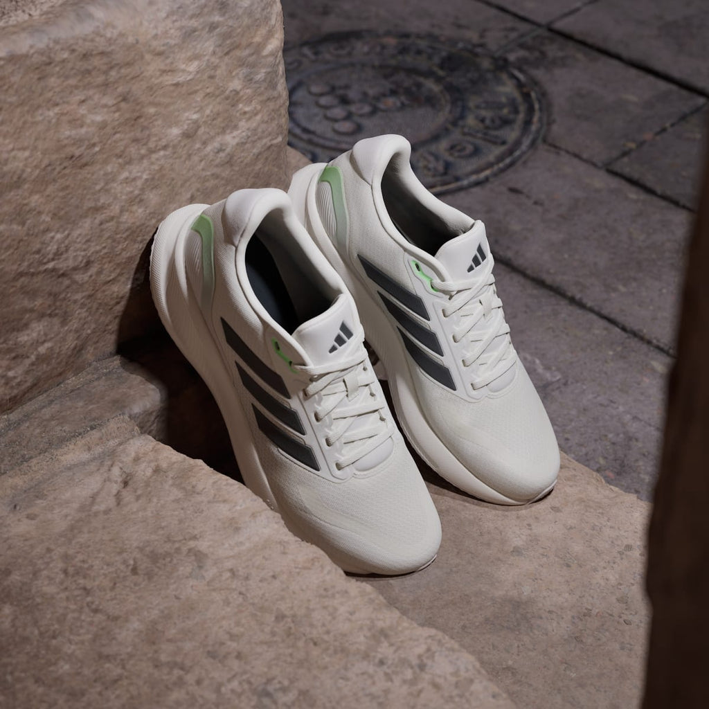 Adidas Men's Runfalcon 5 Running Shoes - Off White / Core Black / Lime Burst - Image 5
