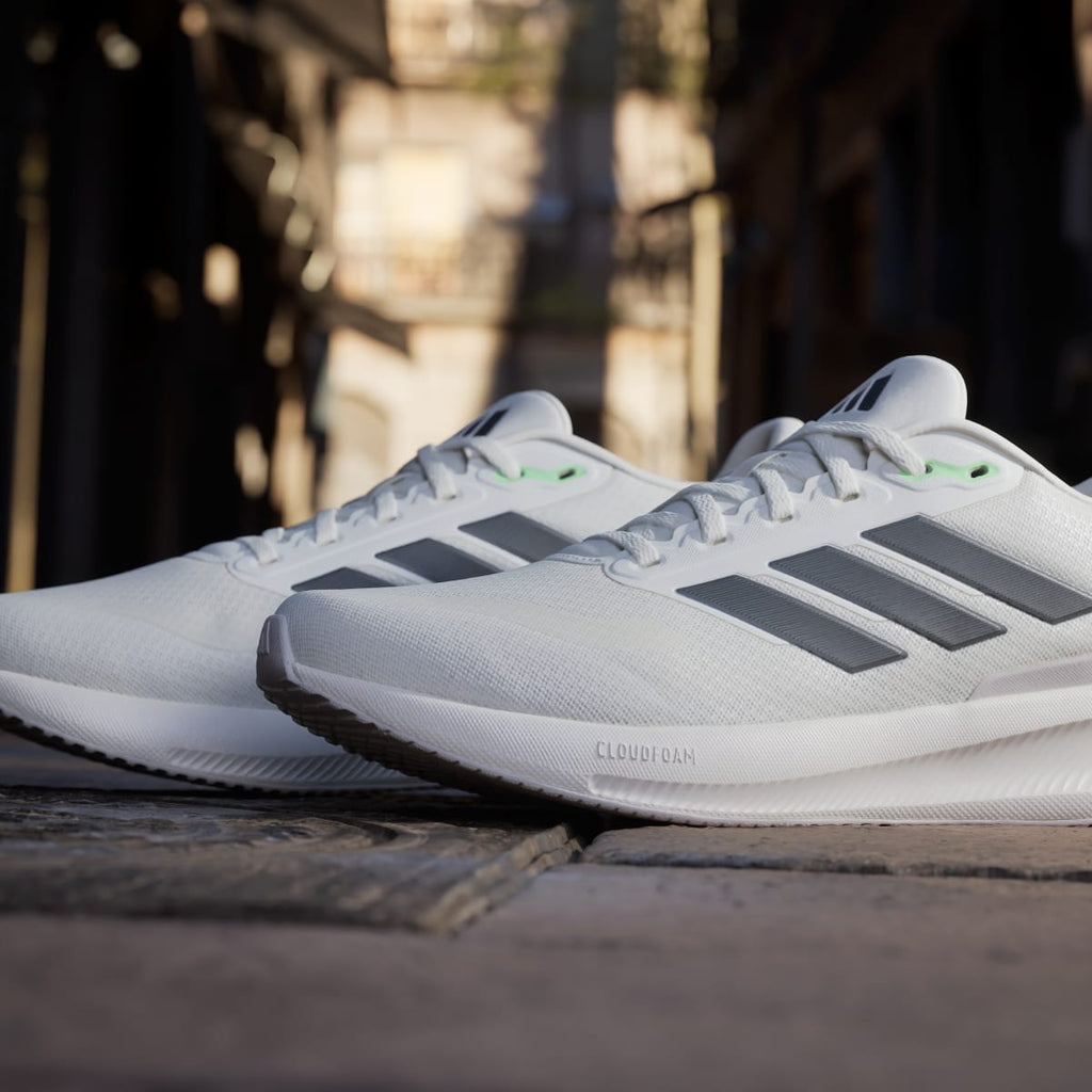 Adidas Men's Runfalcon 5 Running Shoes - Off White / Core Black / Lime Burst - Image 9