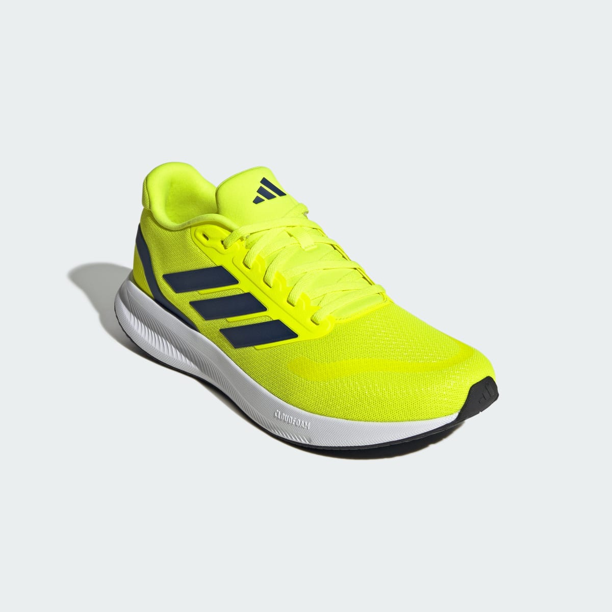 Adidas Men's Runfalcon 5 Running Shoes - Solar Yellow / Dark Blue / Cloud White - Image 4