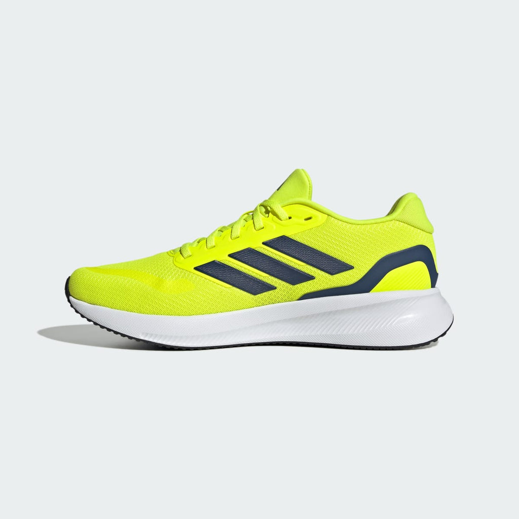 Adidas Men's Runfalcon 5 Running Shoes - Solar Yellow / Dark Blue / Cloud White - Image 6