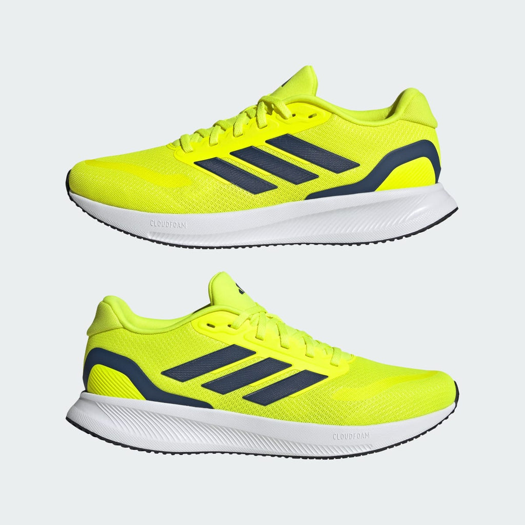 Adidas Men's Runfalcon 5 Running Shoes - Solar Yellow / Dark Blue / Cloud White - Image 7