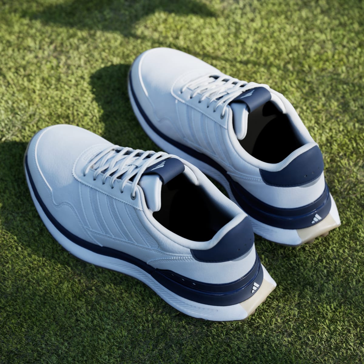 Adidas Men's S2G 26 LEATHER SPIKELESS GOLF SHOES - Cloud White / Cloud White / Collegiate Navy - Image 8