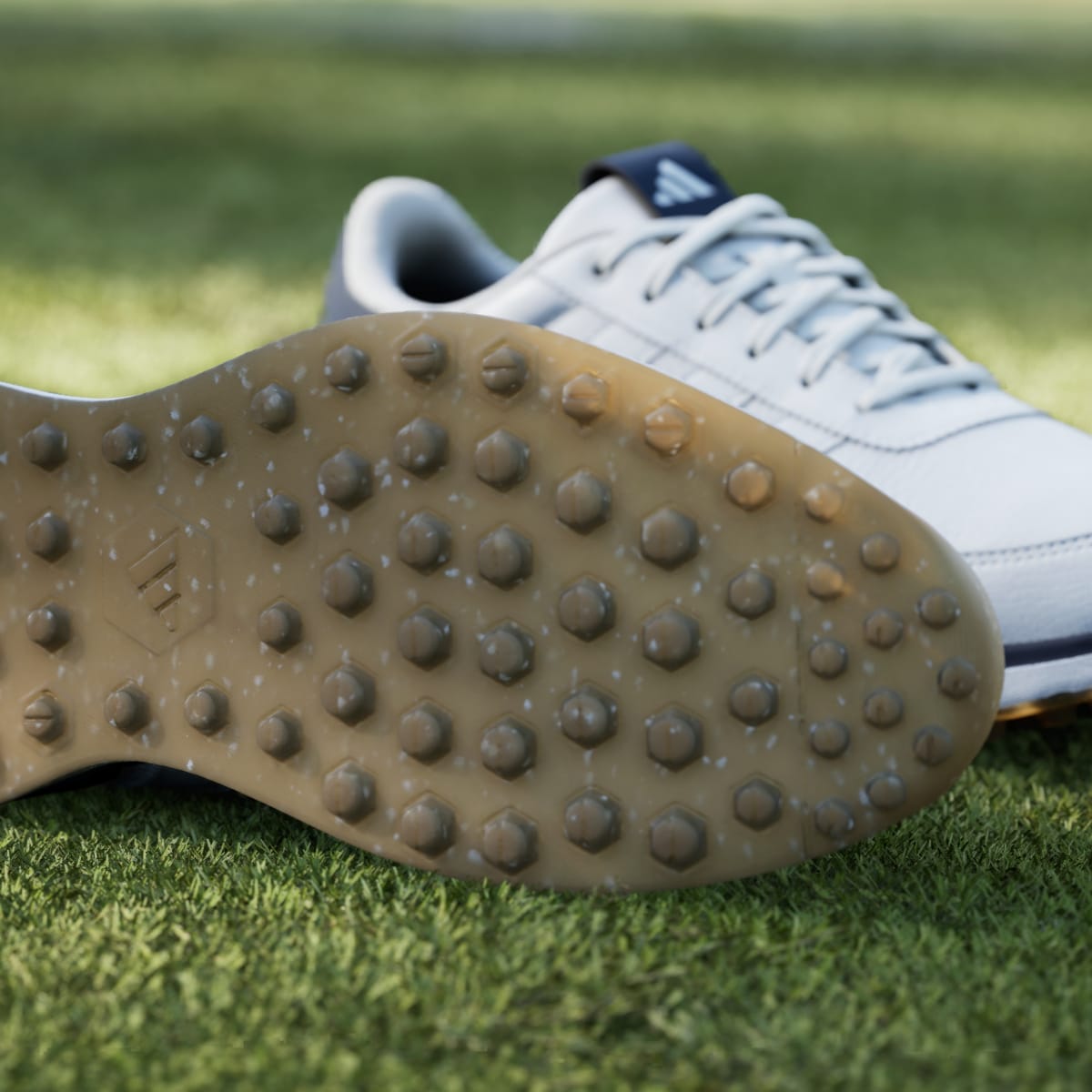 Adidas Men's S2G 26 LEATHER SPIKELESS GOLF SHOES - Cloud White / Cloud White / Collegiate Navy - Image 9