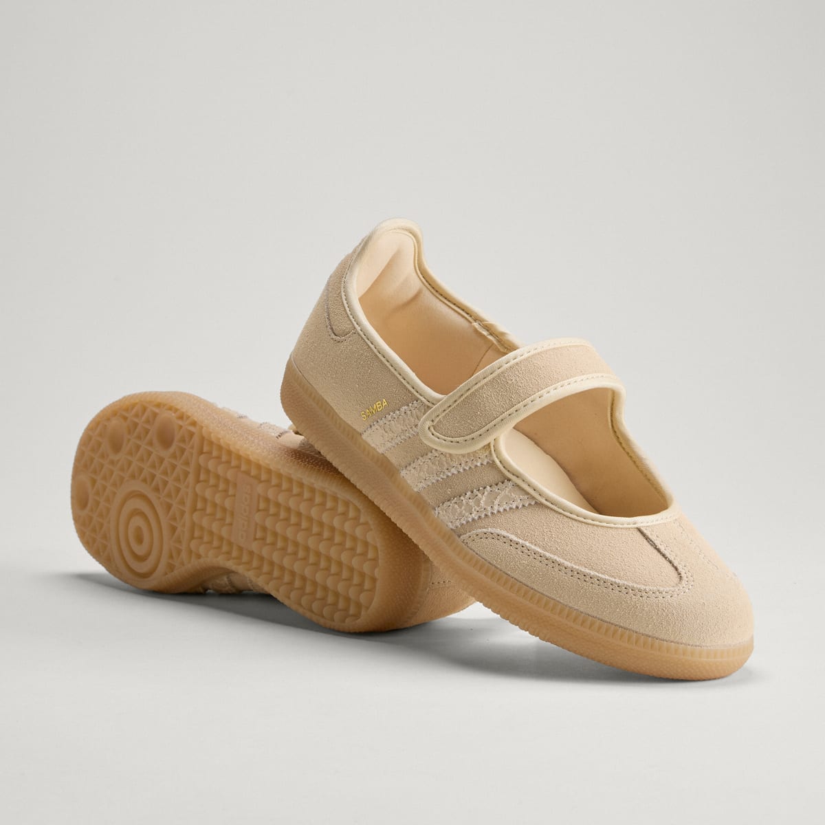 Adidas Women's SAMBA JANE SHOES - Sand Strata / Sand Strata / Gold Metallic - Image 1