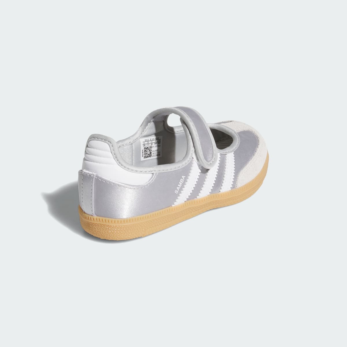 Adidas Kids' SAMBA JANE SHOES - Silver Metallic / Cloud White / Gum - Image 5