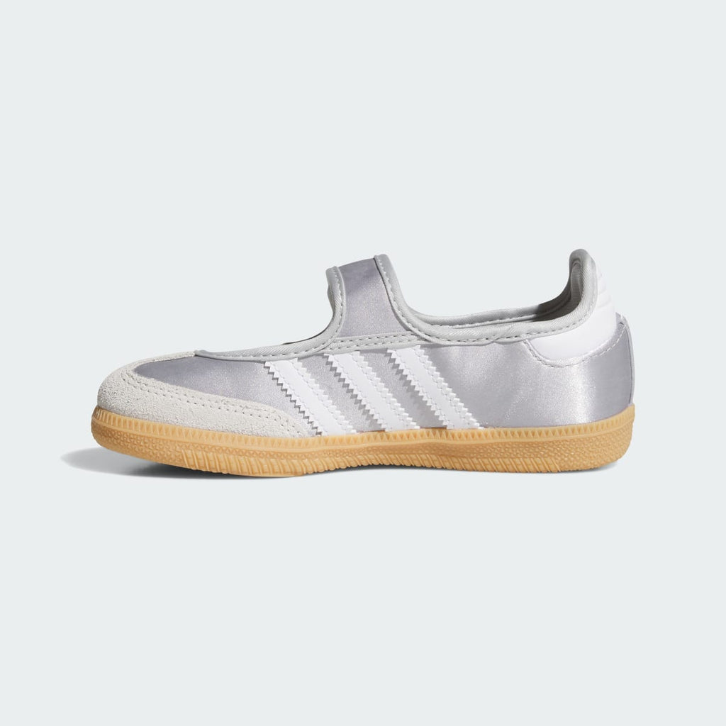 Adidas Kids' SAMBA JANE SHOES - Silver Metallic / Cloud White / Gum - Image 6