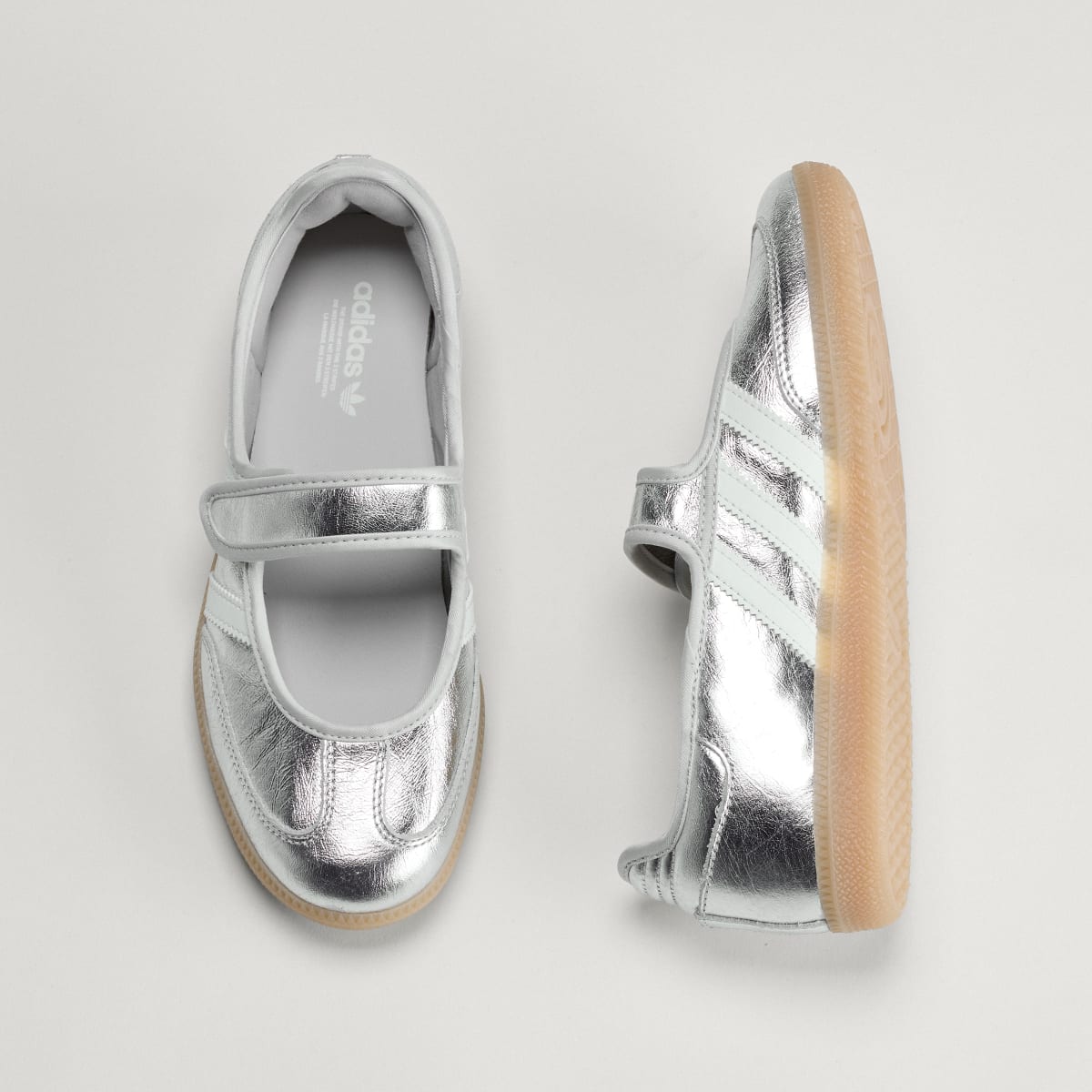Adidas Women's SAMBA JANE SHOES - Silver Metallic / Off White / Gum - Image 4