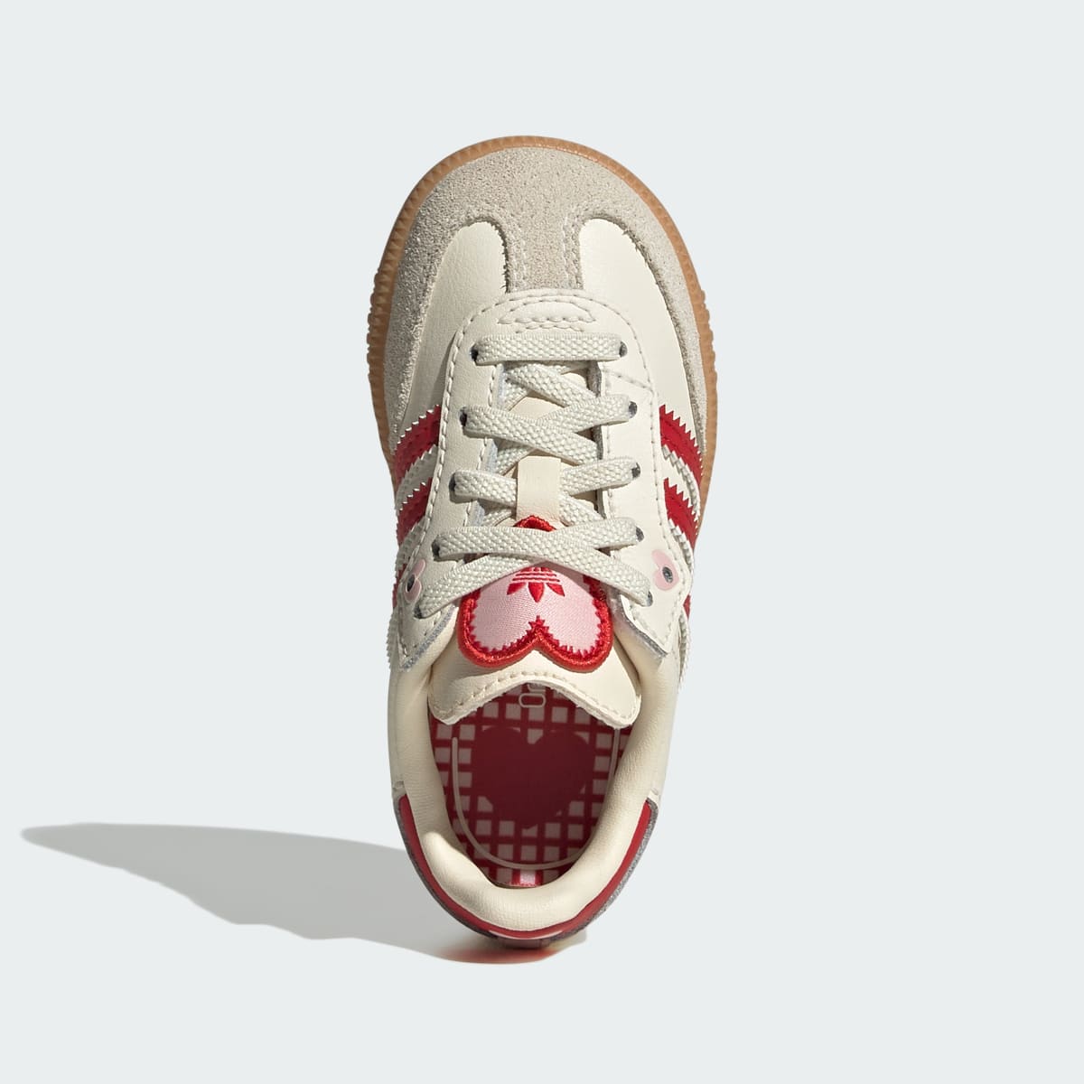 Adidas Kids' SAMBA OG COMFORT CLOSURE ELASTIC LACE SHOES - Cream White / Better Scarlet / Gum - Image 4