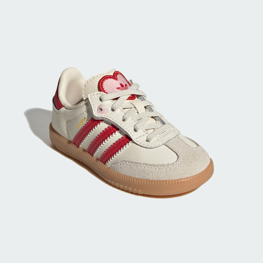 Adidas Kids' SAMBA OG COMFORT CLOSURE ELASTIC LACE SHOES - Cream White / Better Scarlet / Gum - Image 6