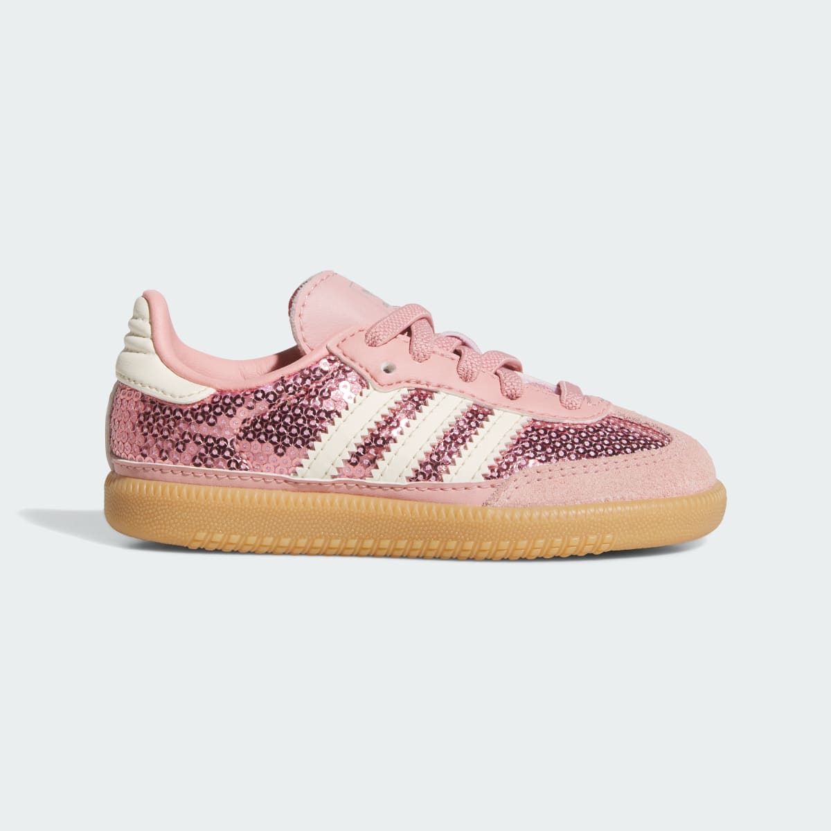 Adidas Kids' SAMBA OG ELASTIC LACE SHOES - Wonder Mauve / Cream White / Tech Grey Metallic - Image 1