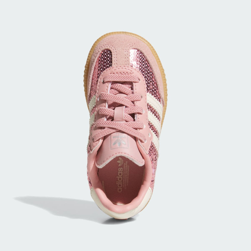 Adidas Kids' SAMBA OG ELASTIC LACE SHOES - Wonder Mauve / Cream White / Tech Grey Metallic - Image 2