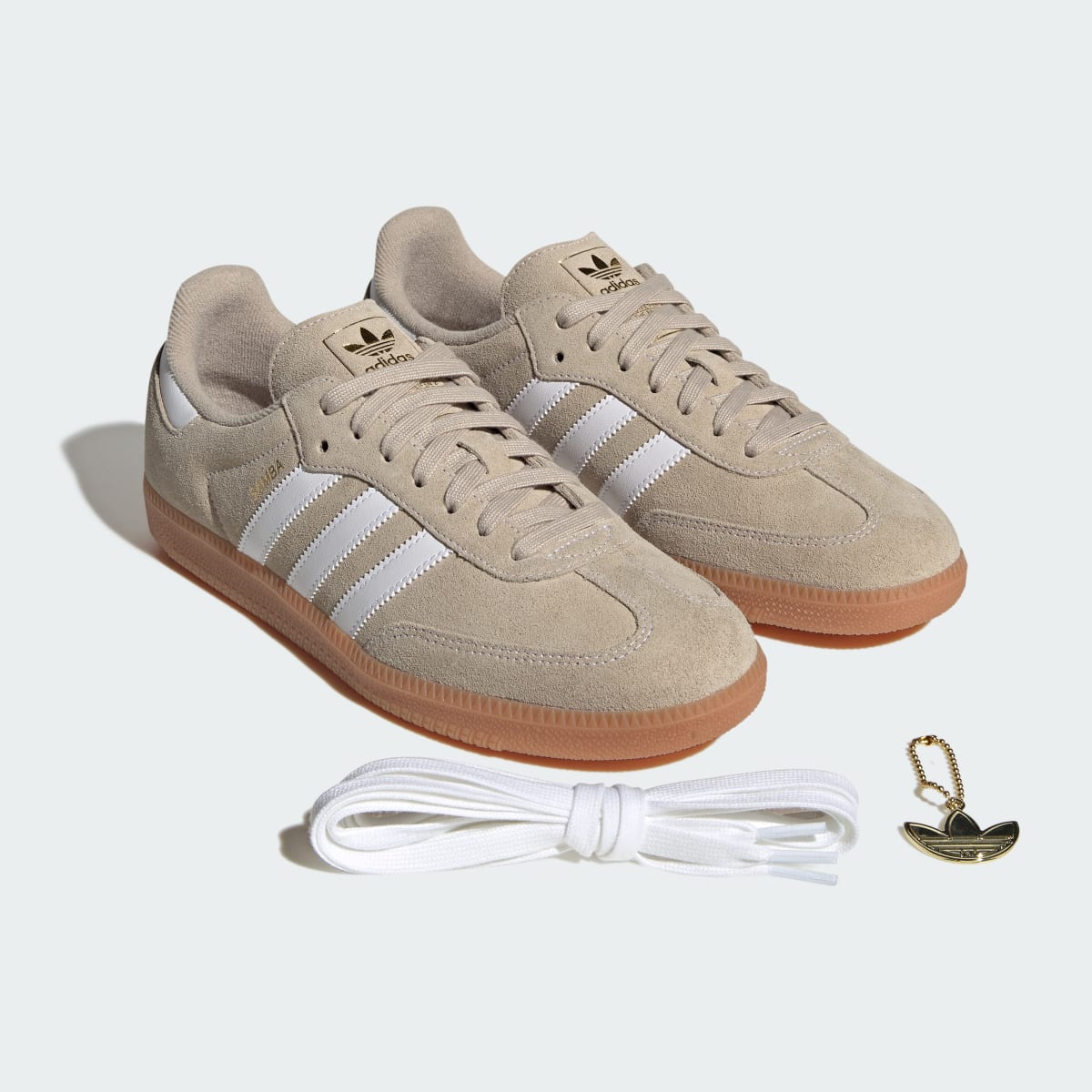 Adidas Men's SAMBA OG SHOES - Khaki Three / Cloud White / Gum - Image 8