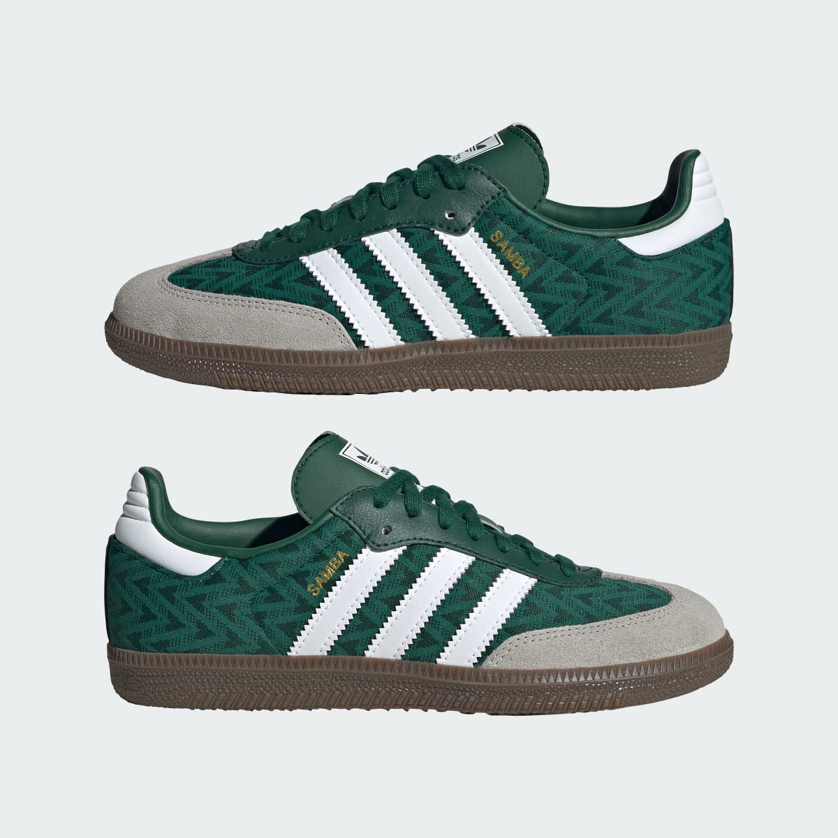 Adidas Kids' SAMBA OG SHOES - Collegiate Green / Cloud White / Gum - Image 7