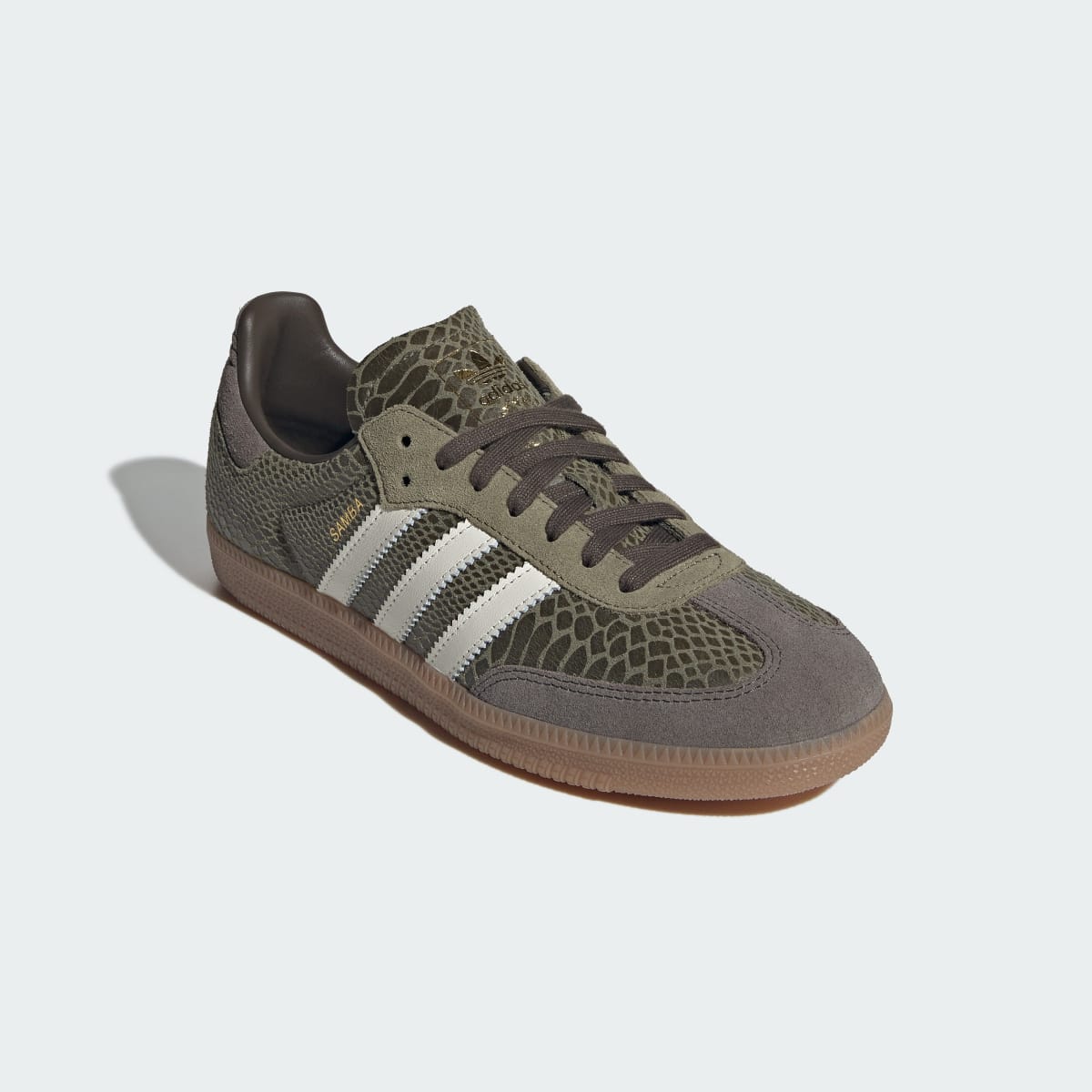 Adidas Men's SAMBA OG SHOES - Focus Olive / Off White / Gum - Image 4