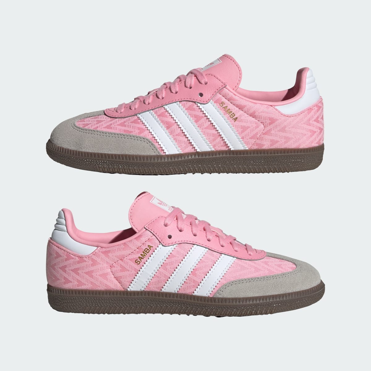 Adidas Kids' SAMBA OG SHOES - Light Pink / Cloud White / Gum - Image 7