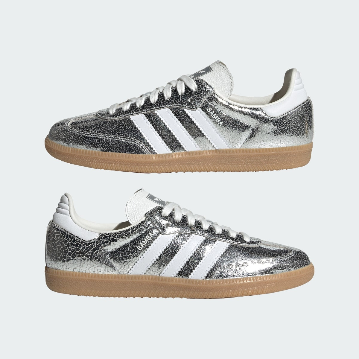 Adidas Women's SAMBA OG SHOES - Silver Metallic / Cloud White / Core White - Image 8