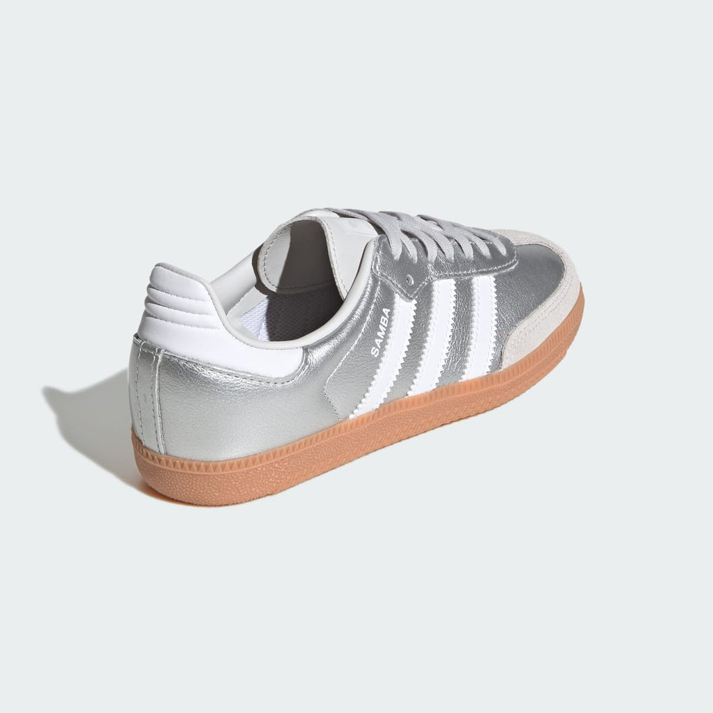 Adidas Kids' SAMBA OG SHOES - Silver Metallic / Cloud White / Gum - Image 5